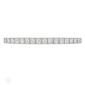 Art Deco tapering diamond line bracelet