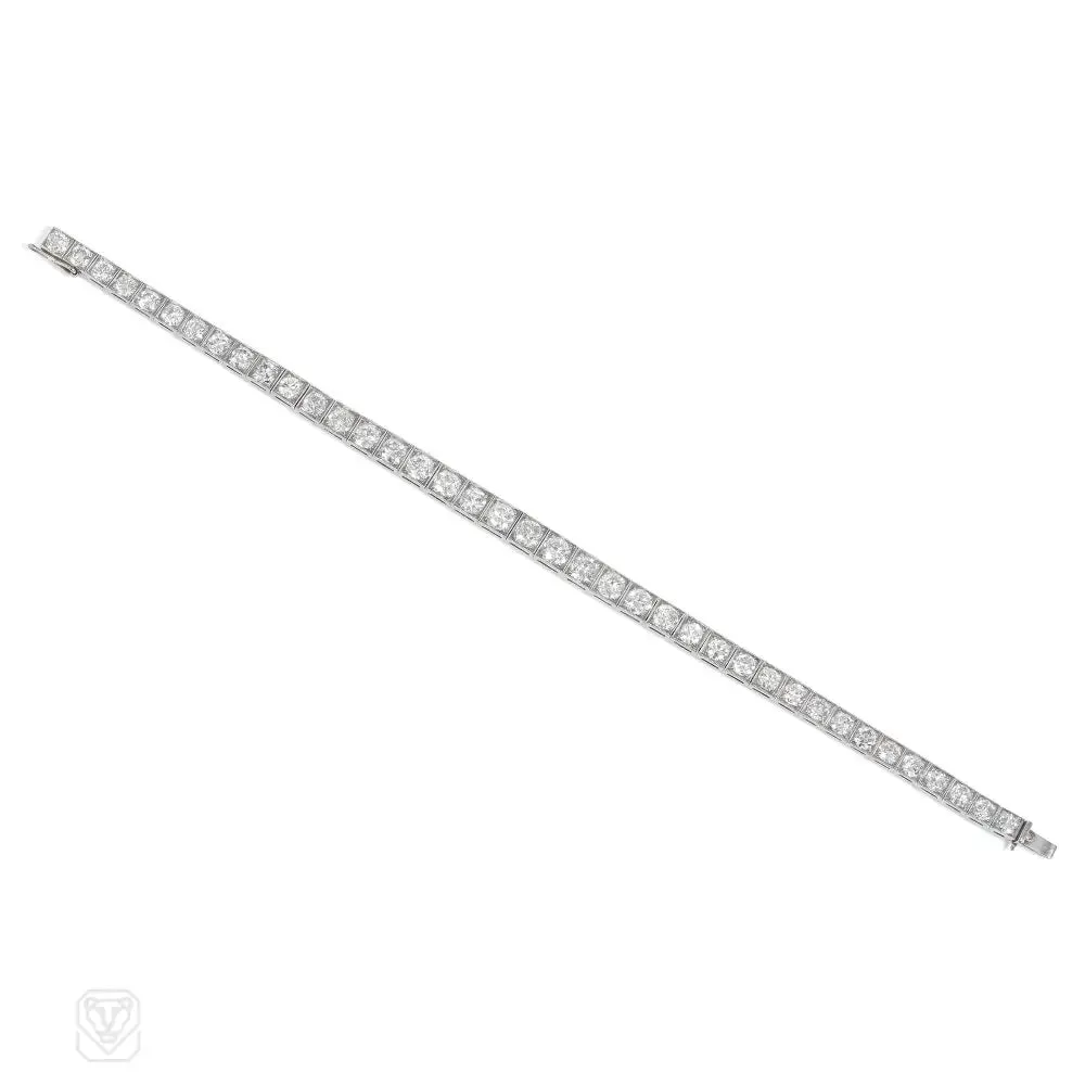 Art Deco tapering diamond line bracelet