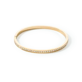 Bangle stainless steel & crystals gold crystal 19