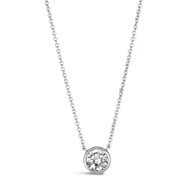 Bezel Set 1 Carat Solitaire Necklace