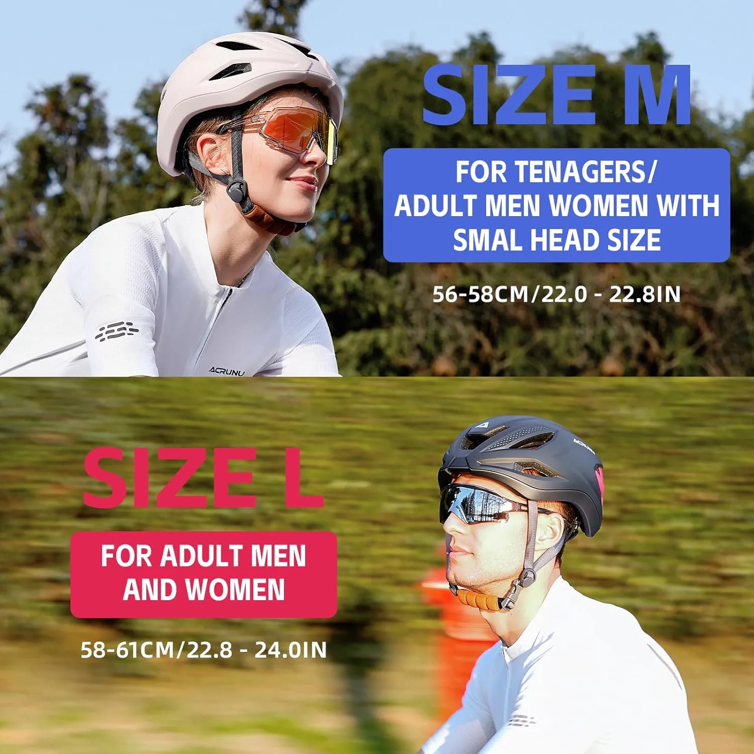 Bike Helmet for Adults, Road Bicycle Helmet Certified Adjustable Cycling Helmet EPS Foam Interior, Lightweight Impact Protection for Men & Women