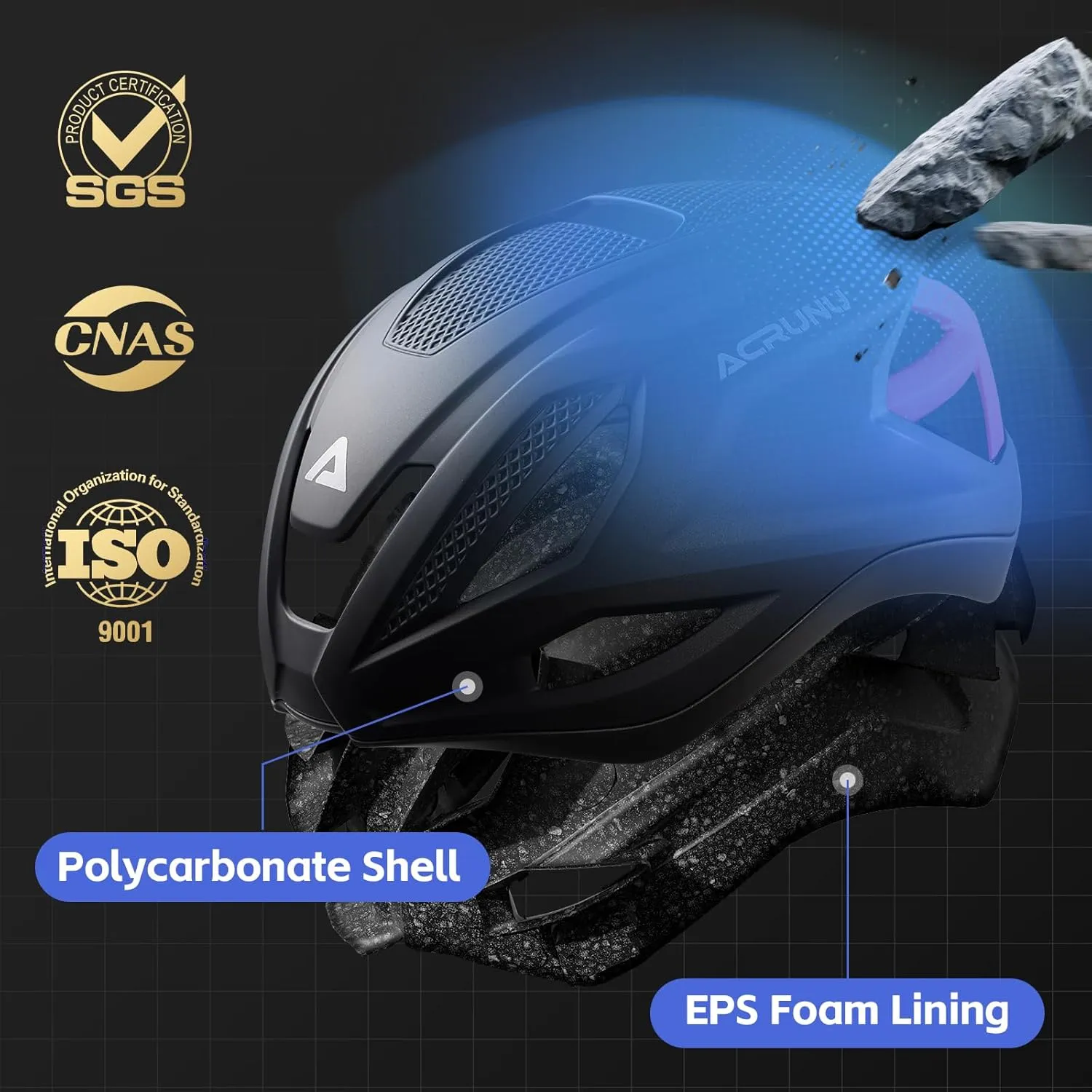 Bike Helmet for Adults, Road Bicycle Helmet Certified Adjustable Cycling Helmet EPS Foam Interior, Lightweight Impact Protection for Men & Women