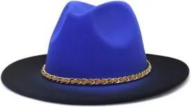 Blue Gradient Fedora with Chain