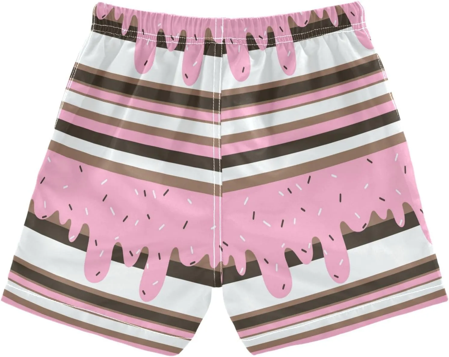 Boccsty Pink Strawberry Ice Cream Boys Swim Trunks Baby Kids Swimwear Summer Toddler Beach Board Shorts 2T-XL