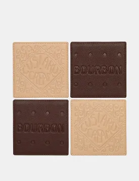 Bourbon and Custard Cream Biscuit Leather Coaster Set