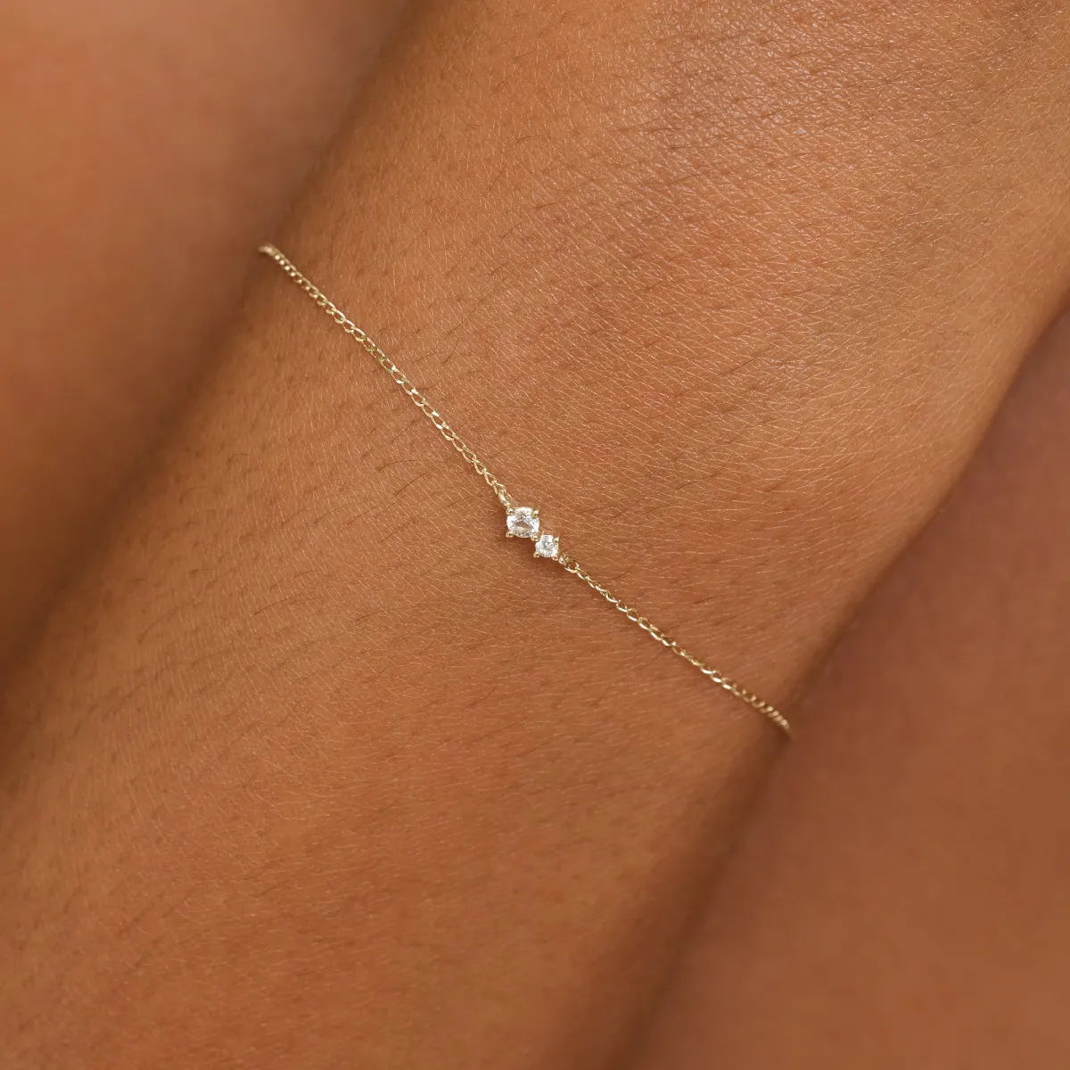 By Charlotte 14k Gold April Topaz Birthstone Bracelet