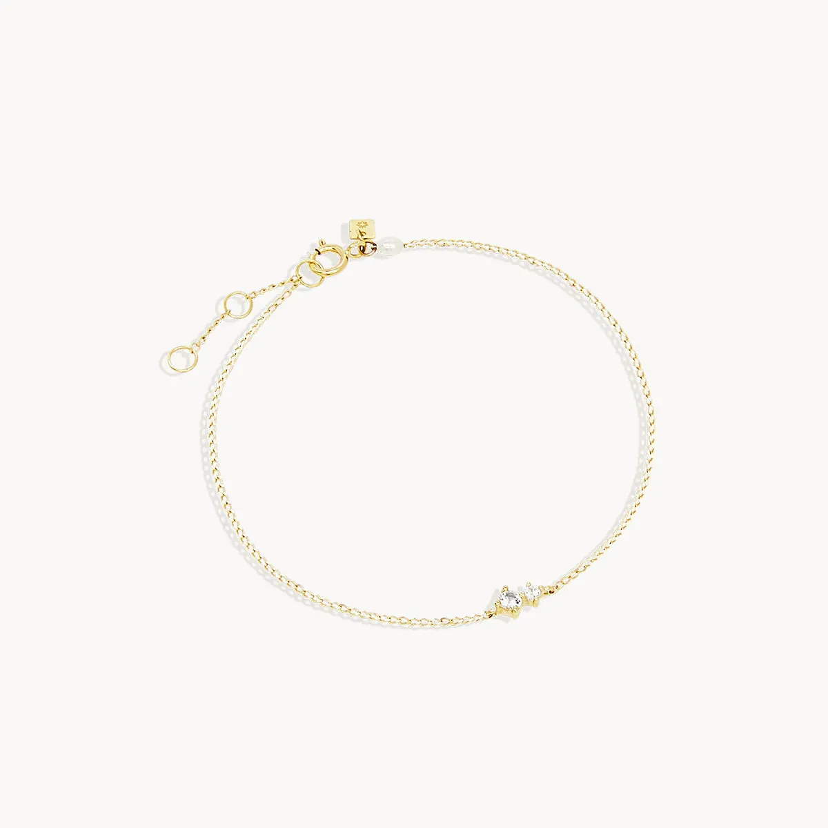 By Charlotte 14k Gold April Topaz Birthstone Bracelet