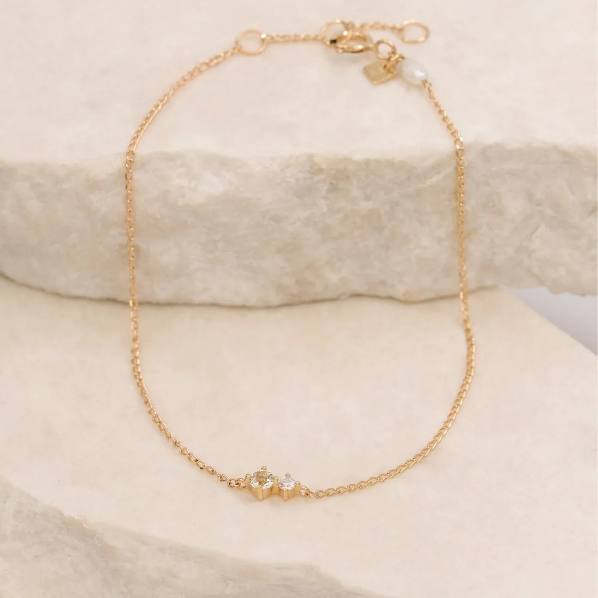 By Charlotte 14k Gold April Topaz Birthstone Bracelet