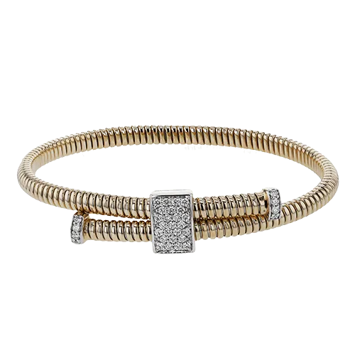 Cable Bangle in 18k Gold with Diamonds