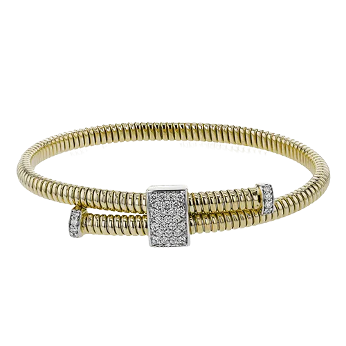 Cable Bangle in 18k Gold with Diamonds