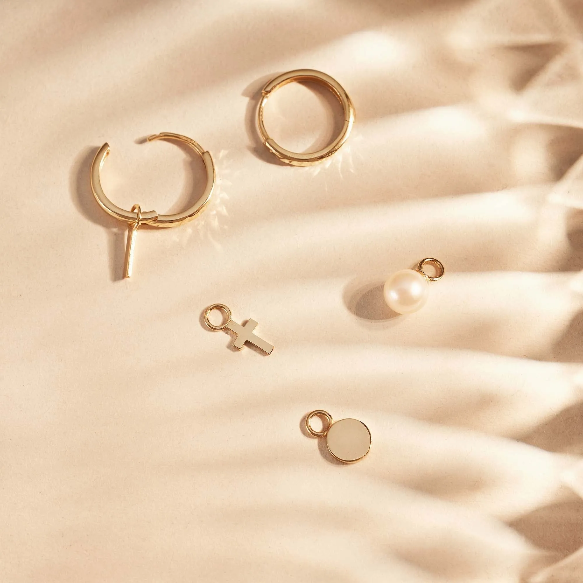 Isabels 14K Gold Earring Charm Set - Four Pieces (Without Hoops)