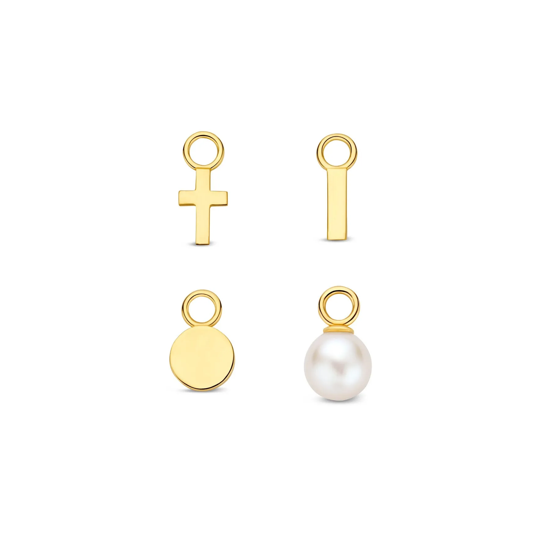 Isabels 14K Gold Earring Charm Set - Four Pieces (Without Hoops)