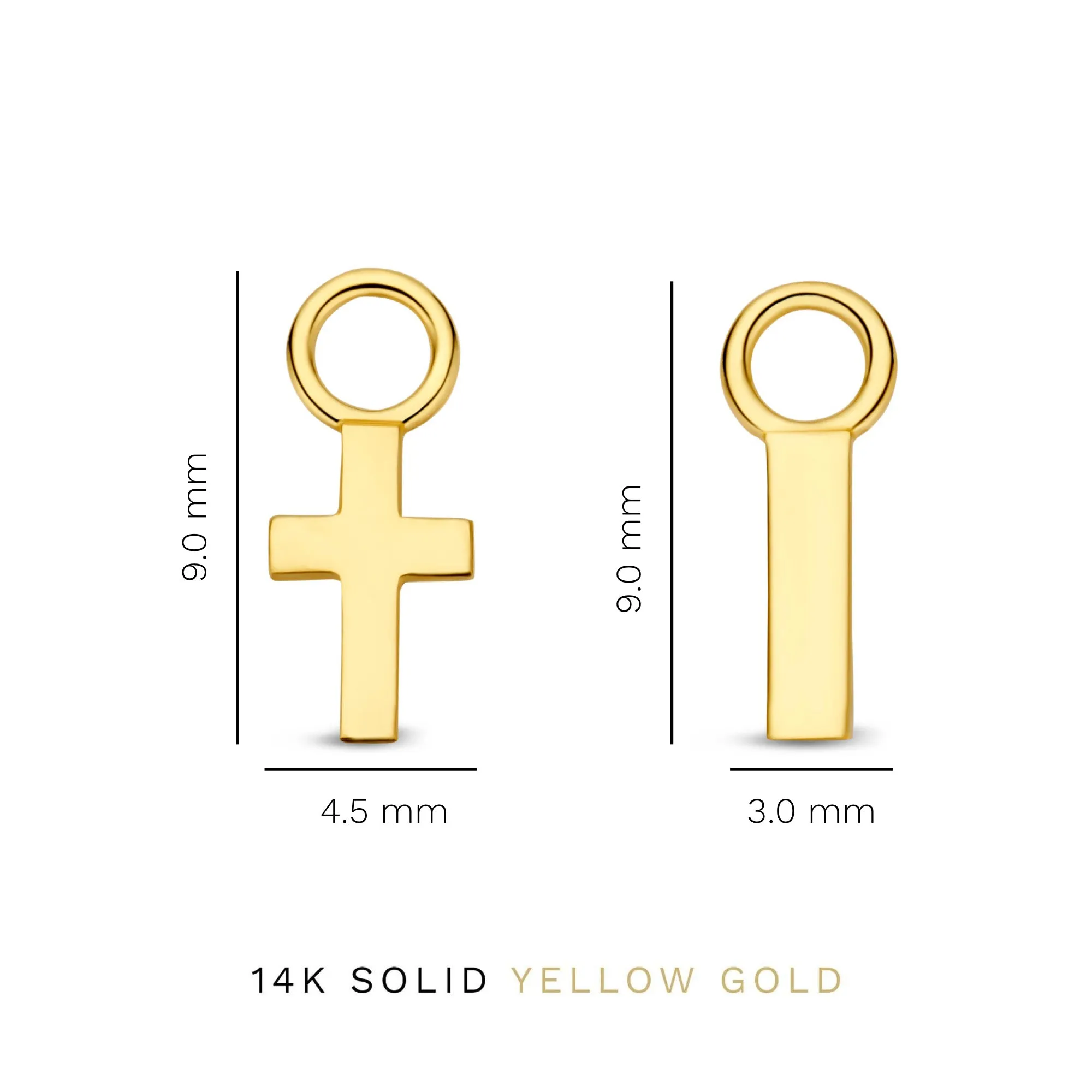 Isabels 14K Gold Earring Charm Set - Four Pieces (Without Hoops)