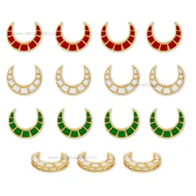 Chand Meenakari Kundan Beads | Size : 30mm | 6pcs | MKC-02a