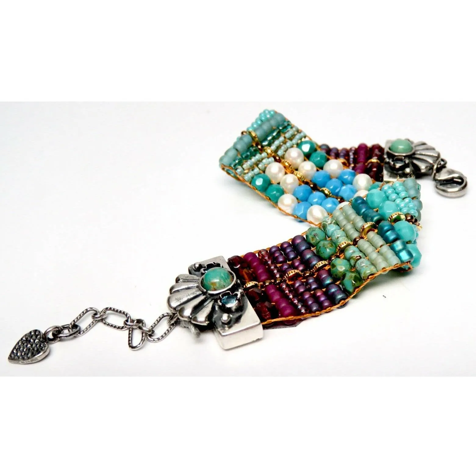 Chili Rose "Blue Note" with Fancy Gemstone   TIp Bracelet -Ombre Collection