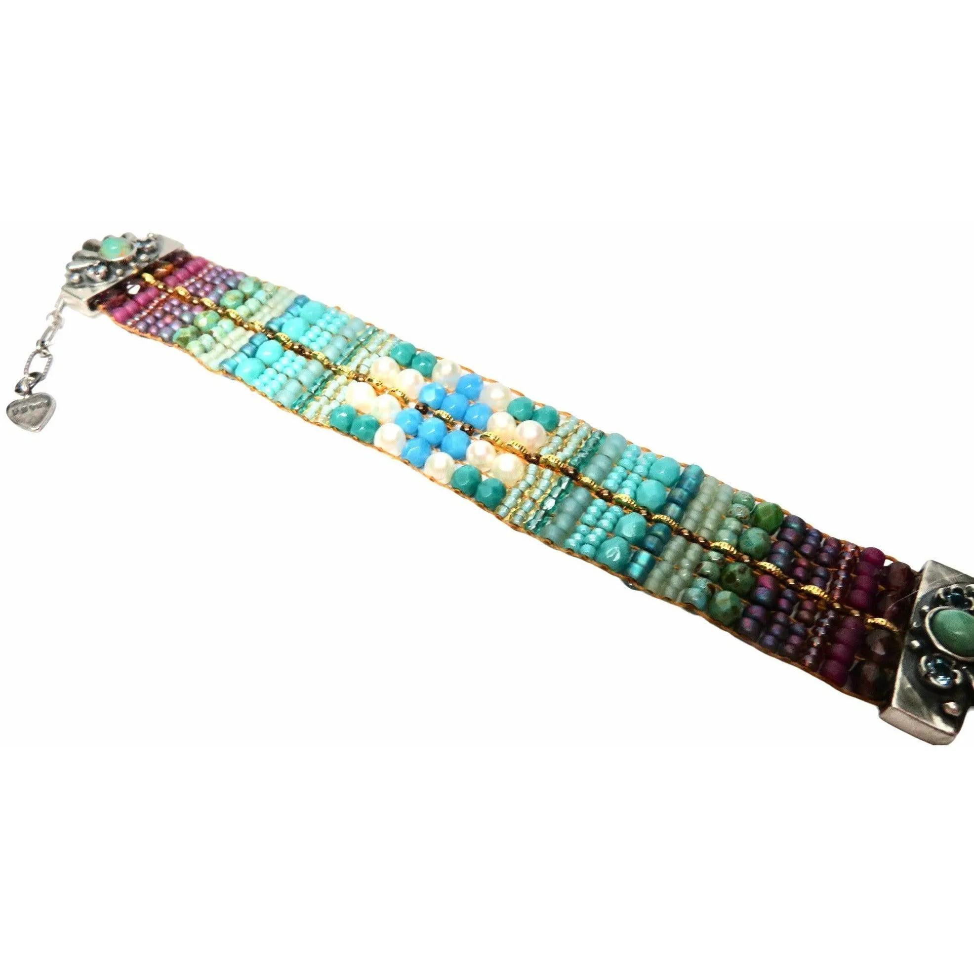 Chili Rose "Blue Note" with Fancy Gemstone   TIp Bracelet -Ombre Collection