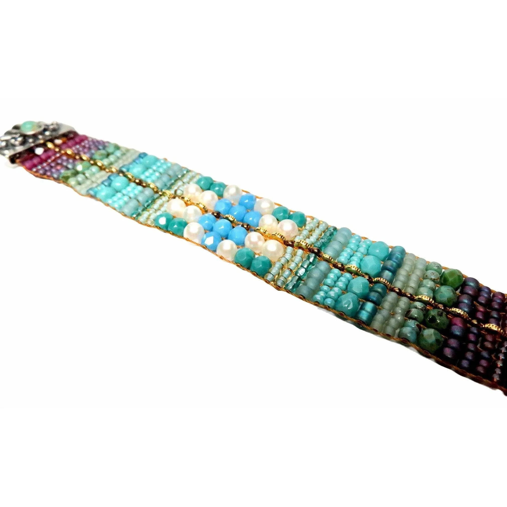 Chili Rose "Blue Note" with Fancy Gemstone   TIp Bracelet -Ombre Collection
