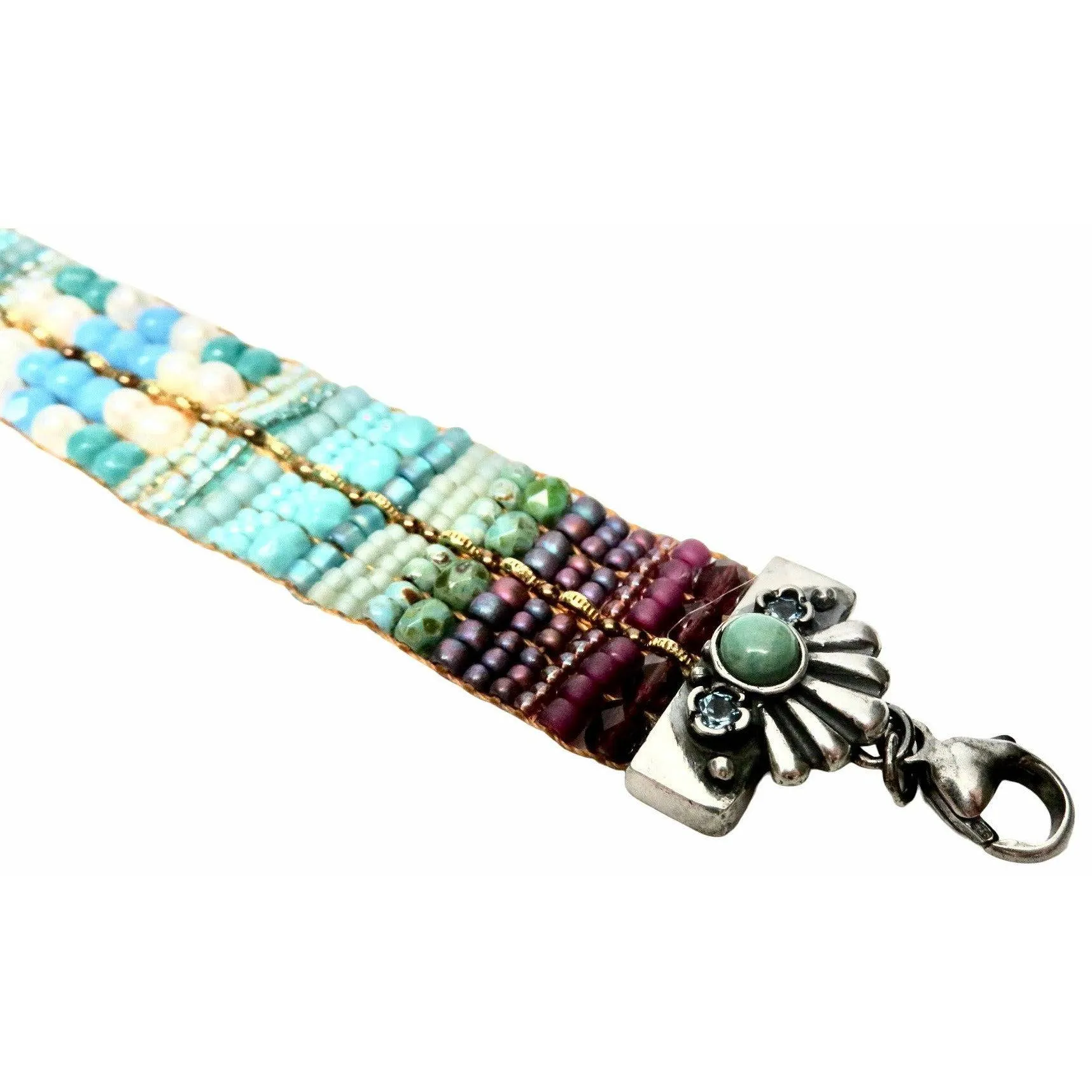 Chili Rose "Blue Note" with Fancy Gemstone   TIp Bracelet -Ombre Collection