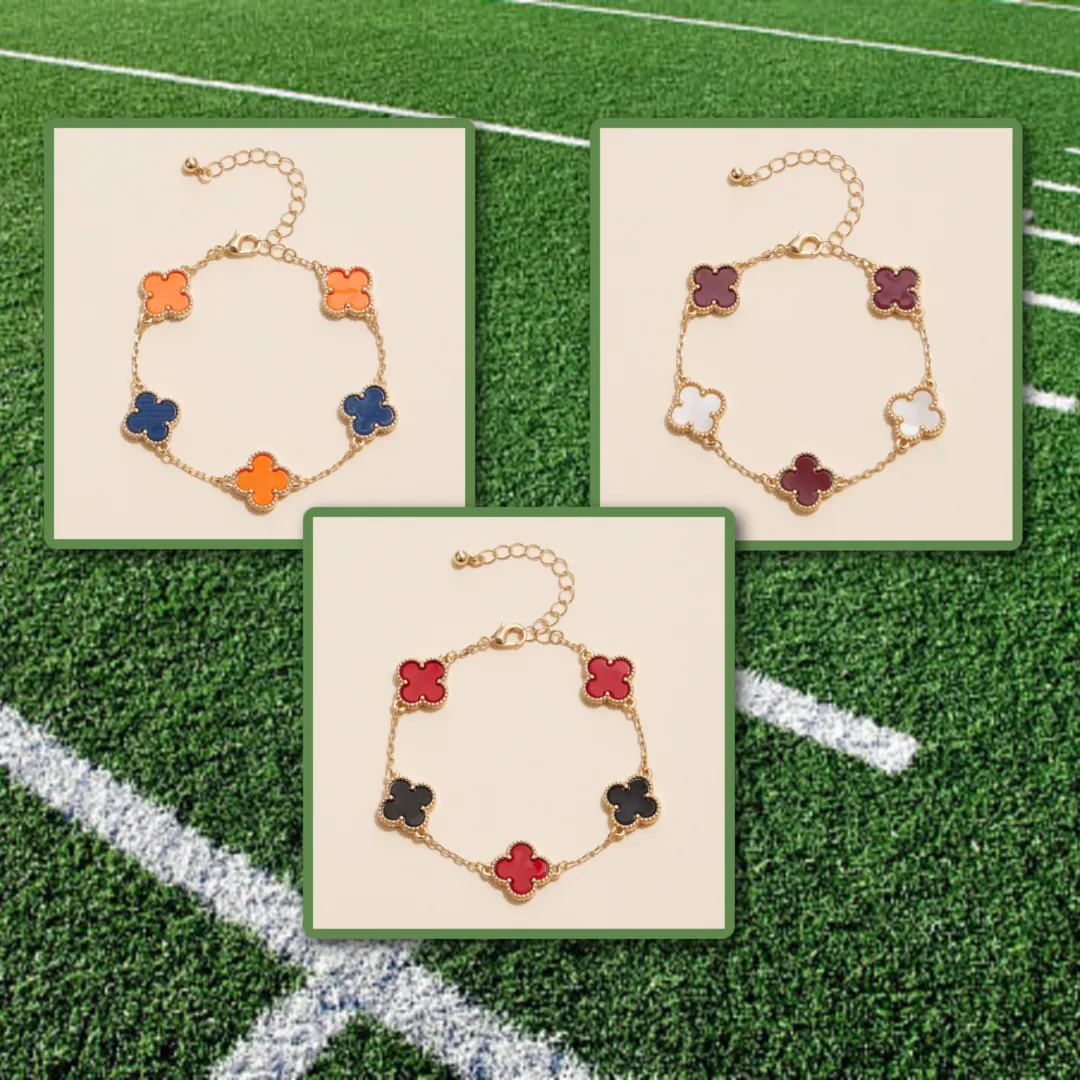 Clover Charms Gold Game Day Bracelet