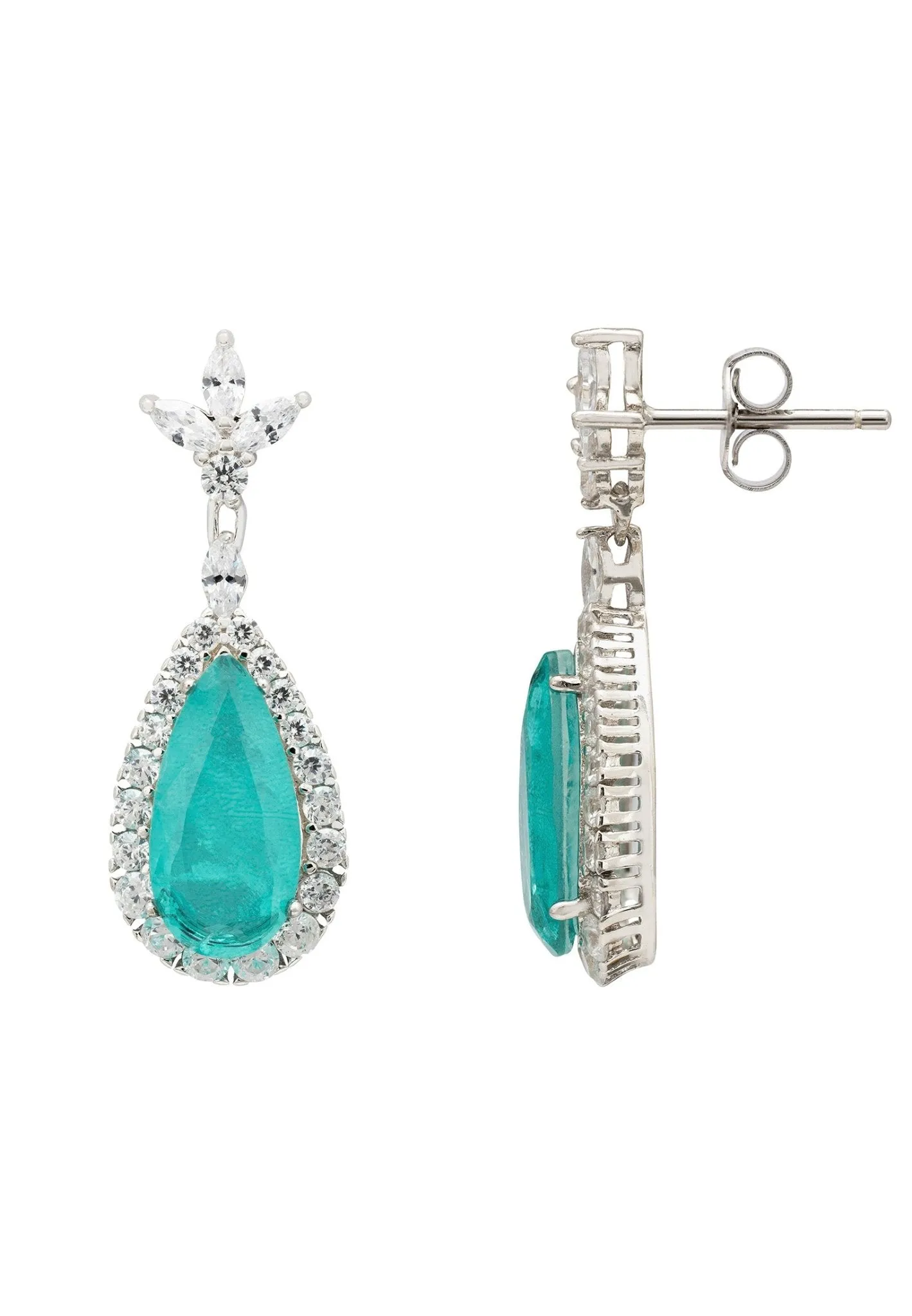 Colette Paraiba Tourmaline Teardrop Earrings Silver