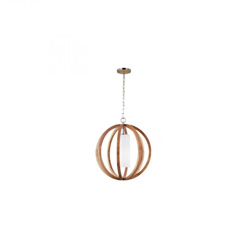 Contemporary Sphere Wood Pendant