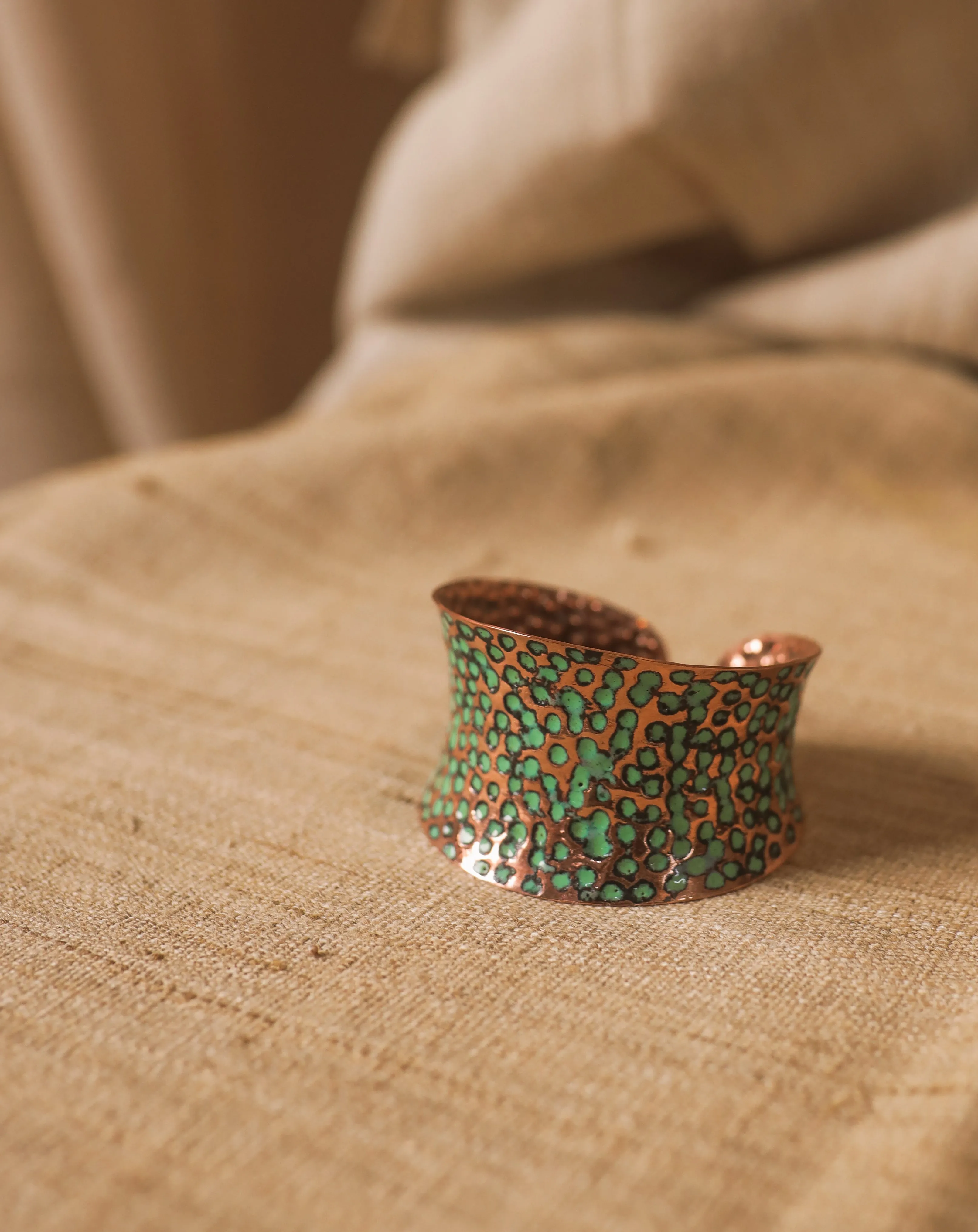 Copper Patina textured cuff