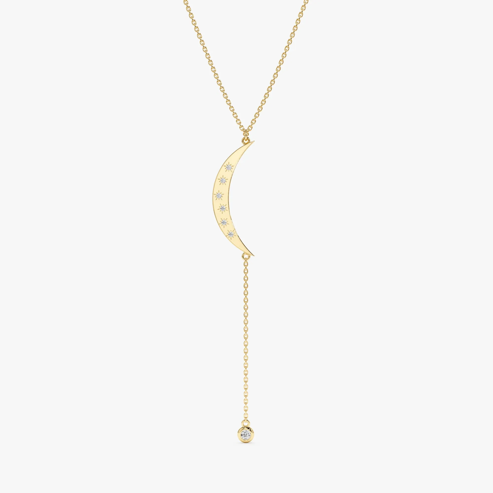 Crescent Diamond Lariat Necklace, Tarja