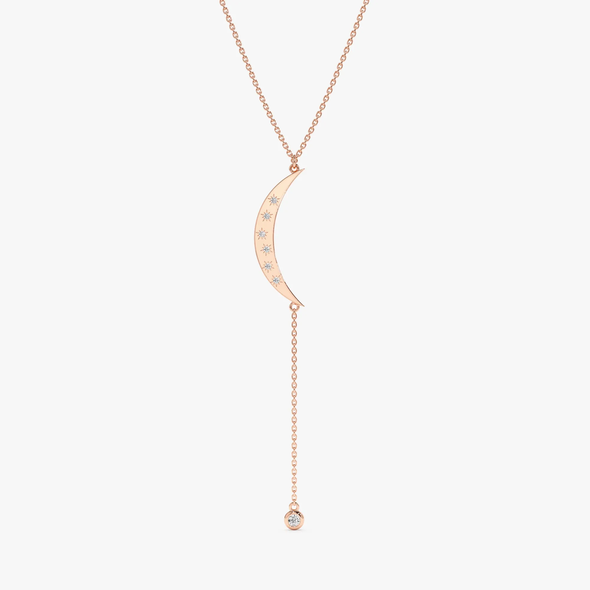 Crescent Diamond Lariat Necklace, Tarja
