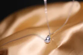 Crystal teardrop pendant necklace