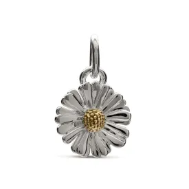 Daisy Flower Silver & Solid Gold Charm