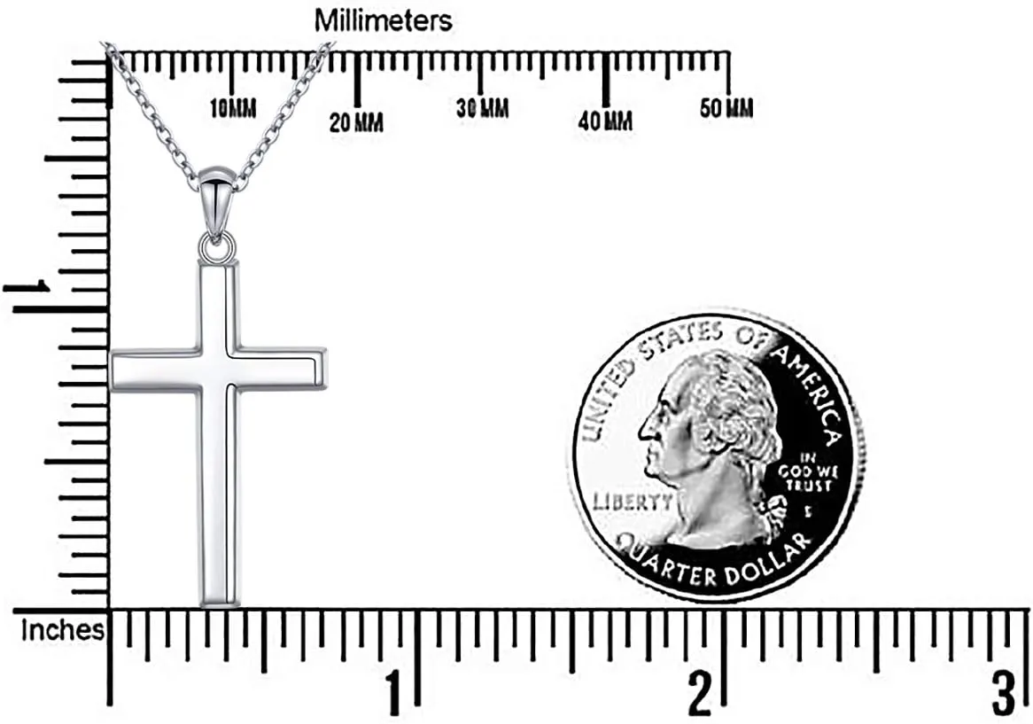 DAOCHONG S925 Sterling Silver Cross Pendant Necklace for Women Men Note Music Flower Panda Pentacle Jewelry