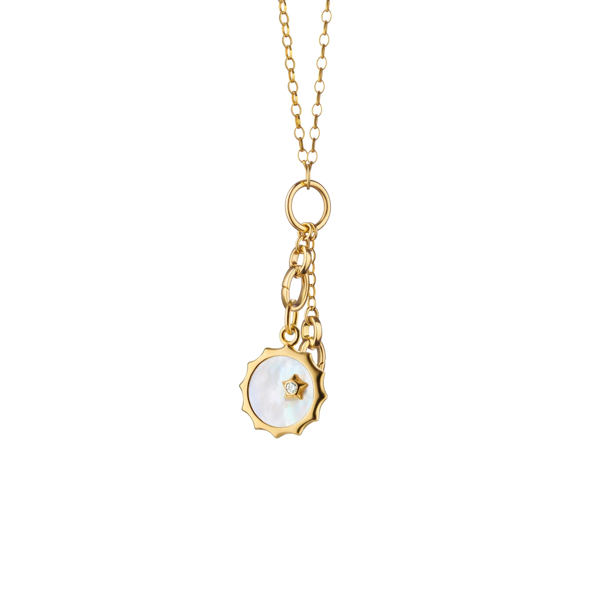 Design Your Own Mother of Pearl Sun and Mini "Carpe Diem" Key Charm Necklace