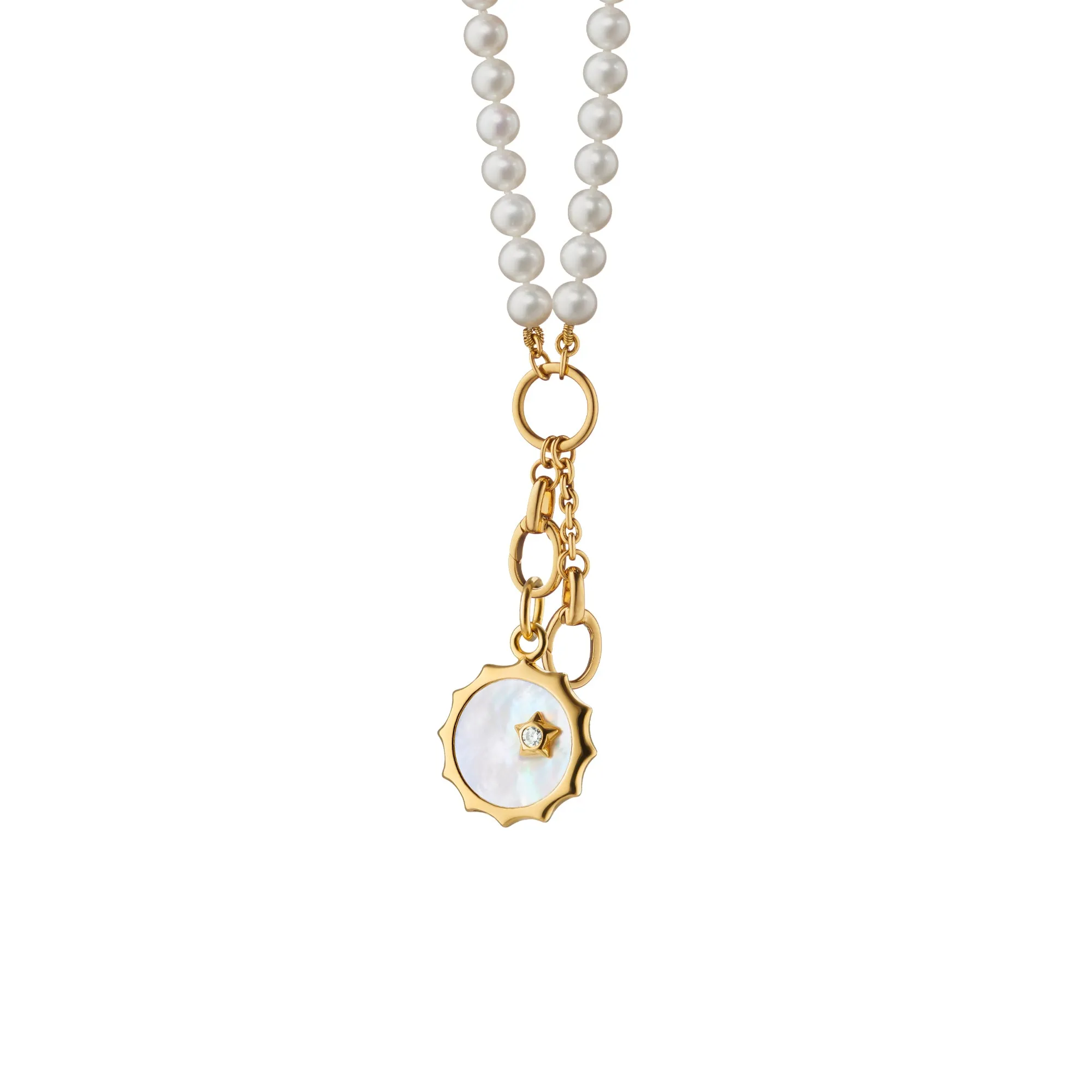 Design Your Own Mother of Pearl Sun and Mini "Carpe Diem" Key Charm Necklace