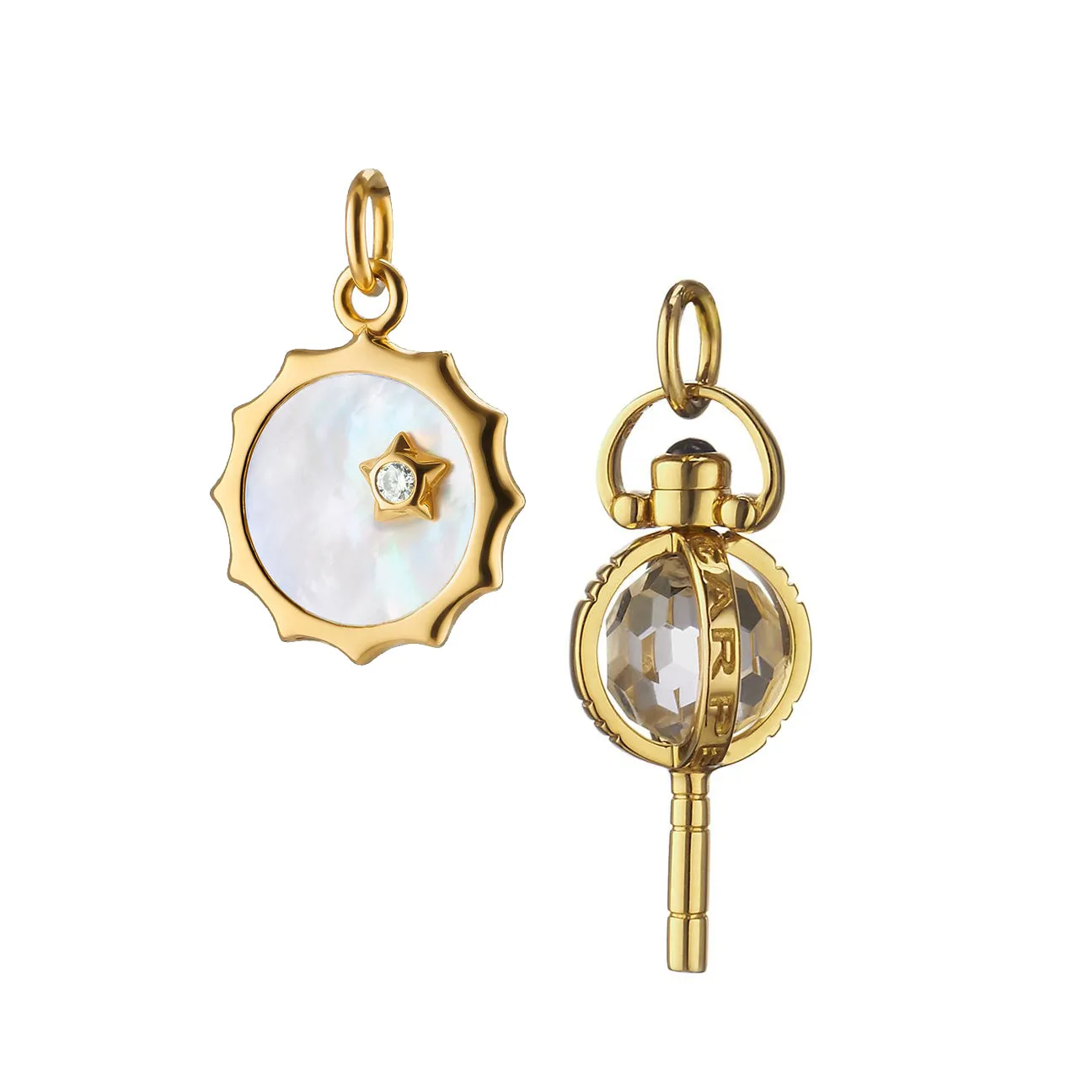 Design Your Own Mother of Pearl Sun and Mini "Carpe Diem" Key Charm Necklace