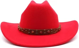 DHAEY European and American Women's Vintage Black Hat Curled Jazz Hat British Woolen Felt Hat Men's Autumn and Winter Hat Luopan Caps & Hats(Rose Red)