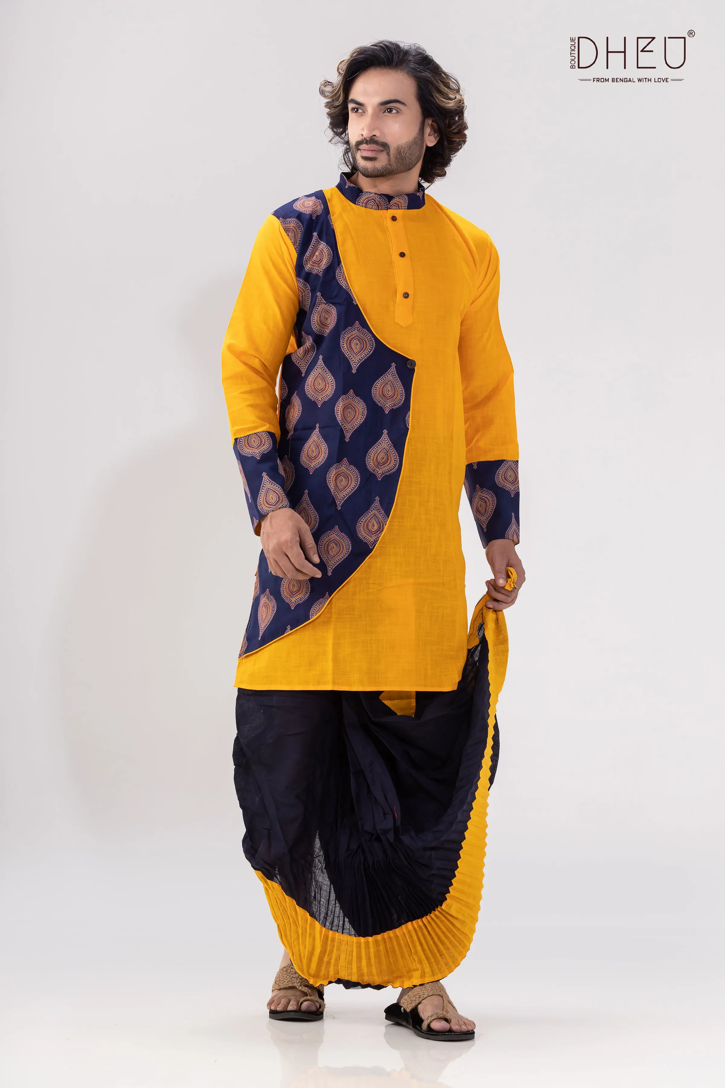 Dheu Exclusive Designer Kurta Dhoti(Optional) Set
