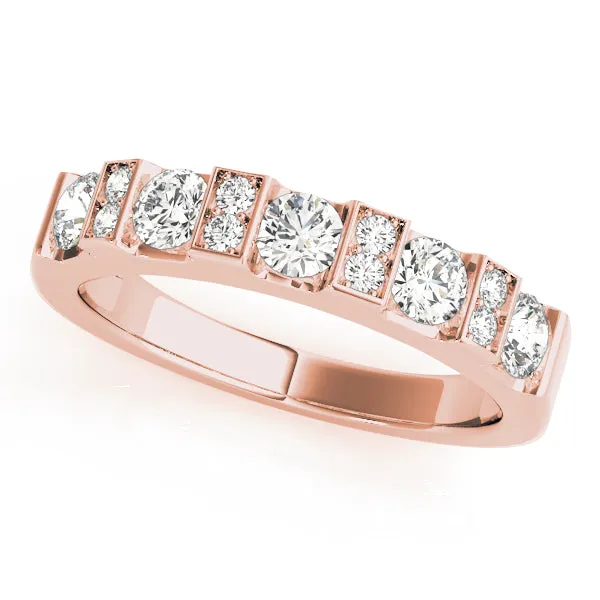 Diamond Accented Bar Design Wedding Band