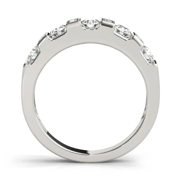 Diamond Accented Bar Design Wedding Band