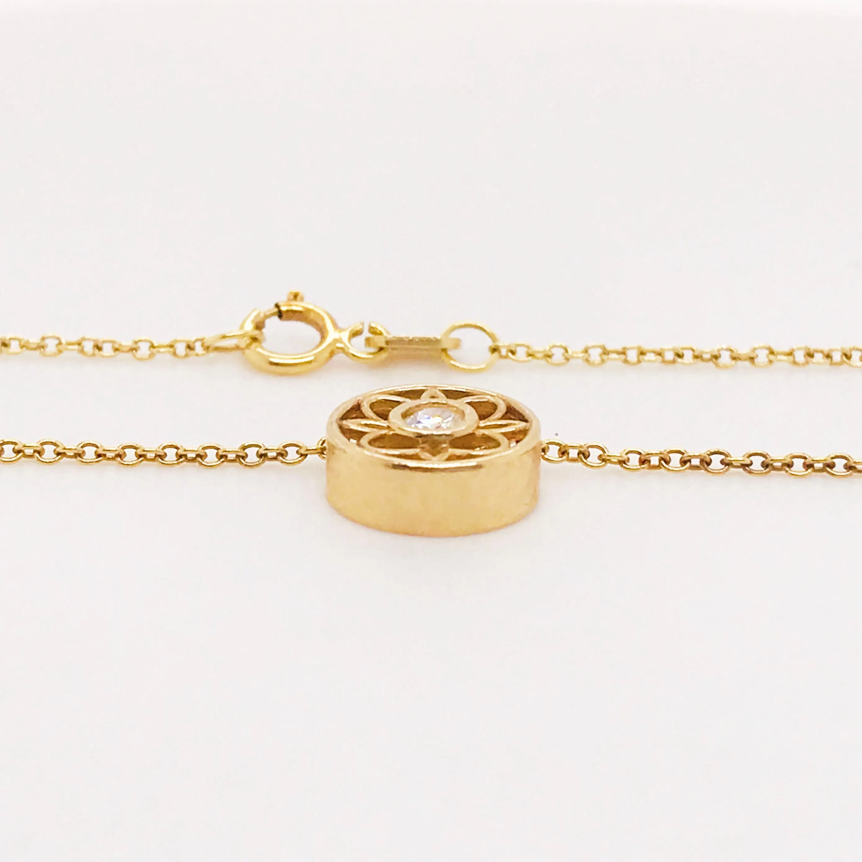 Diamond Floral Slide Necklace