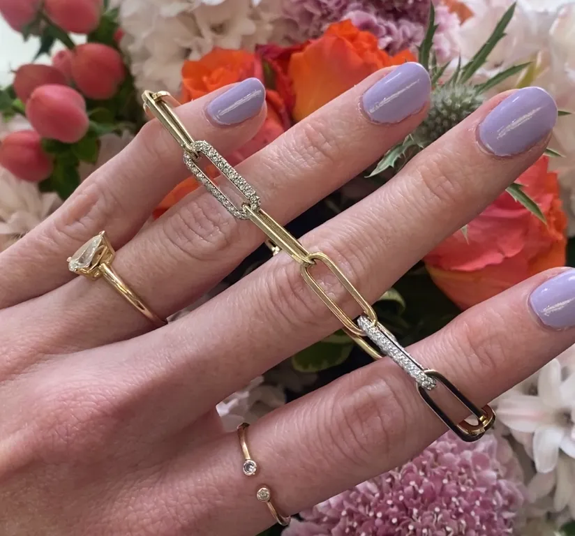 Diamond Paperclip Bracelet