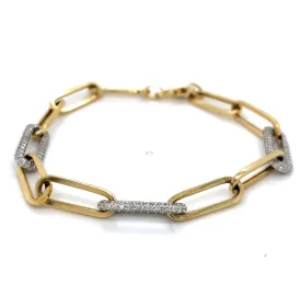 Diamond Paperclip Bracelet