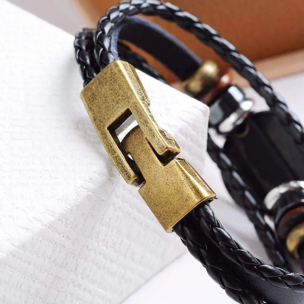 Exotic Sienna Leather Zodiac Bracelet