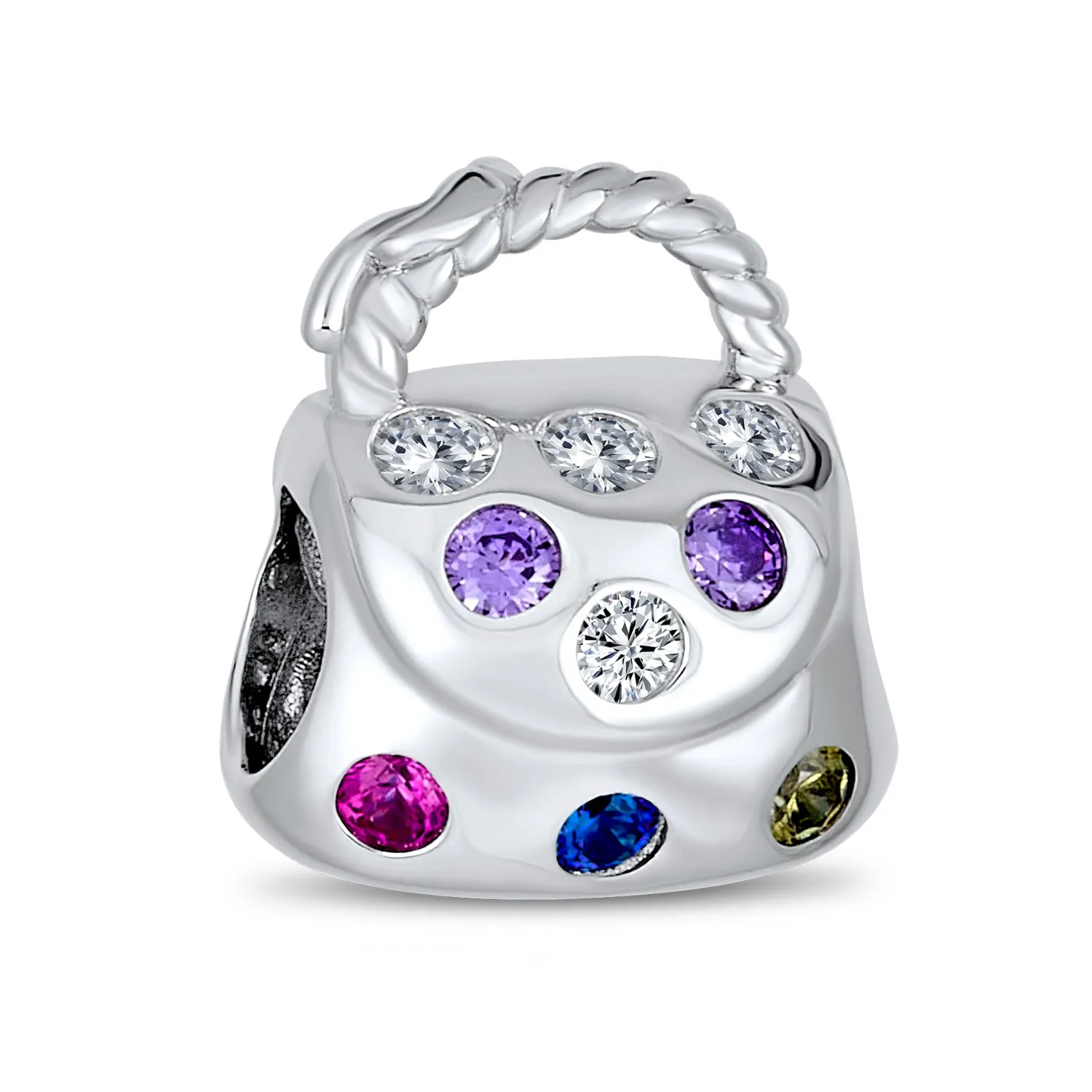 Fashion Clutch Purse Pocketbook Hand Bag Charm Bead Sterling Silver