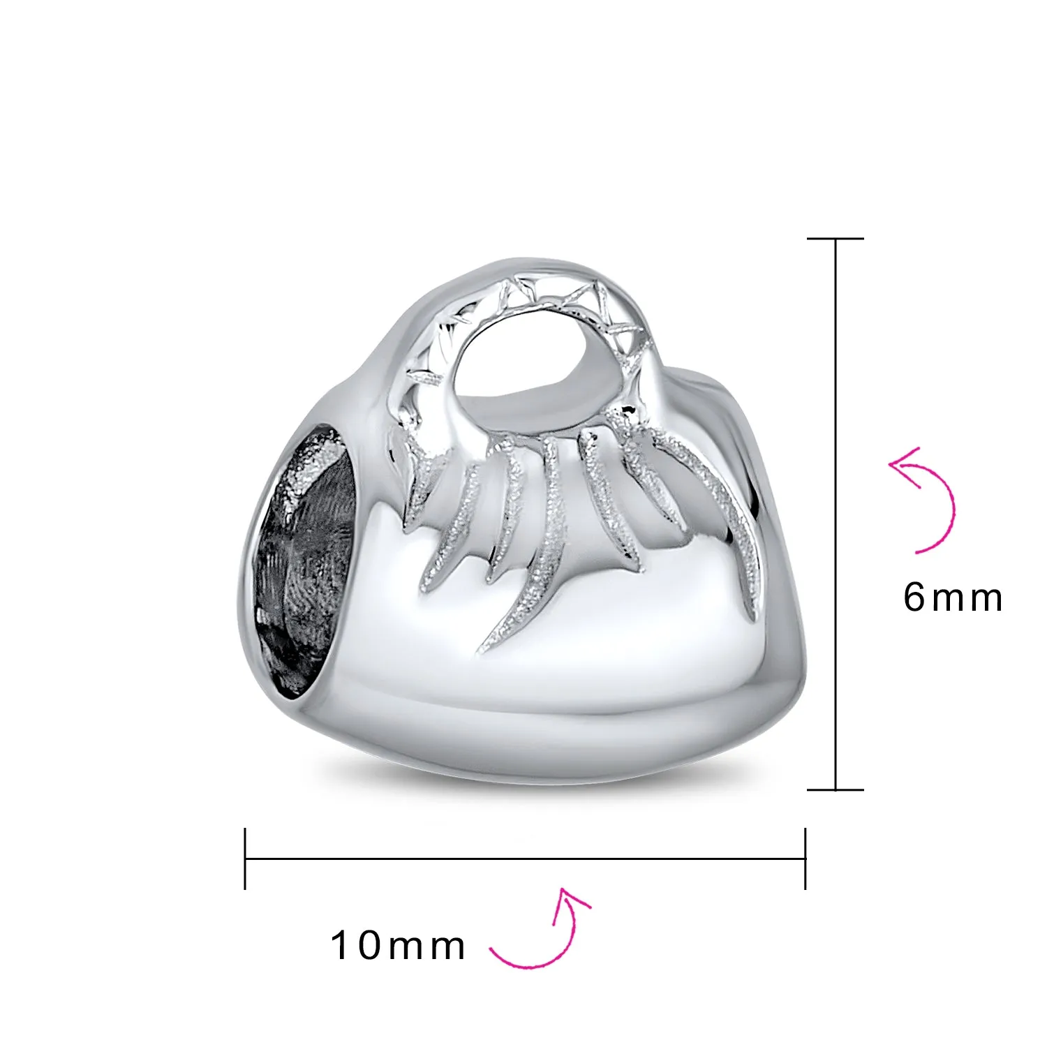 Fashion Clutch Purse Pocketbook Hand Bag Charm Bead Sterling Silver