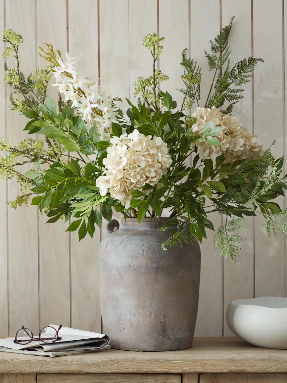 Faux Cream & Green Bouquet
