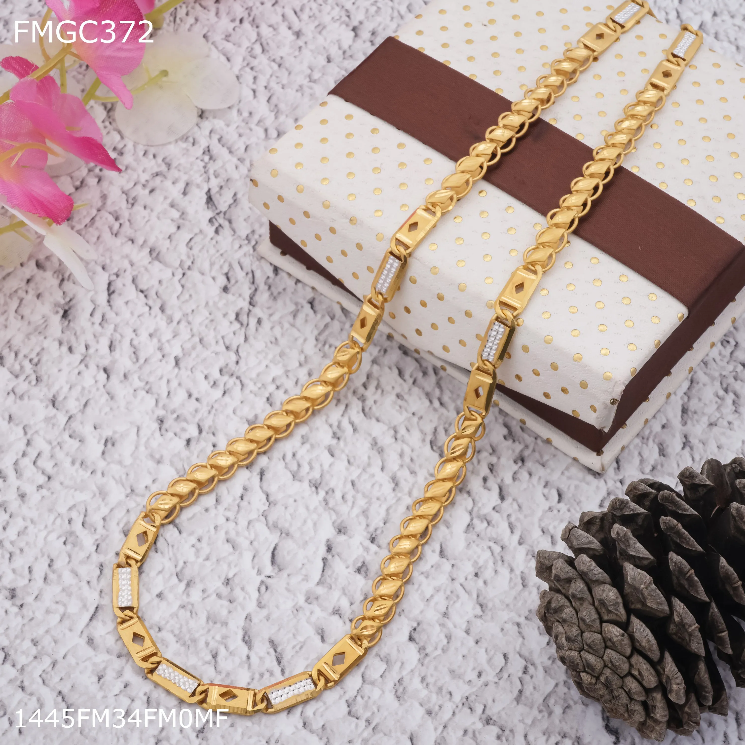 Freemen Diamond nawabi gold  plated Chain Design - FMGC372