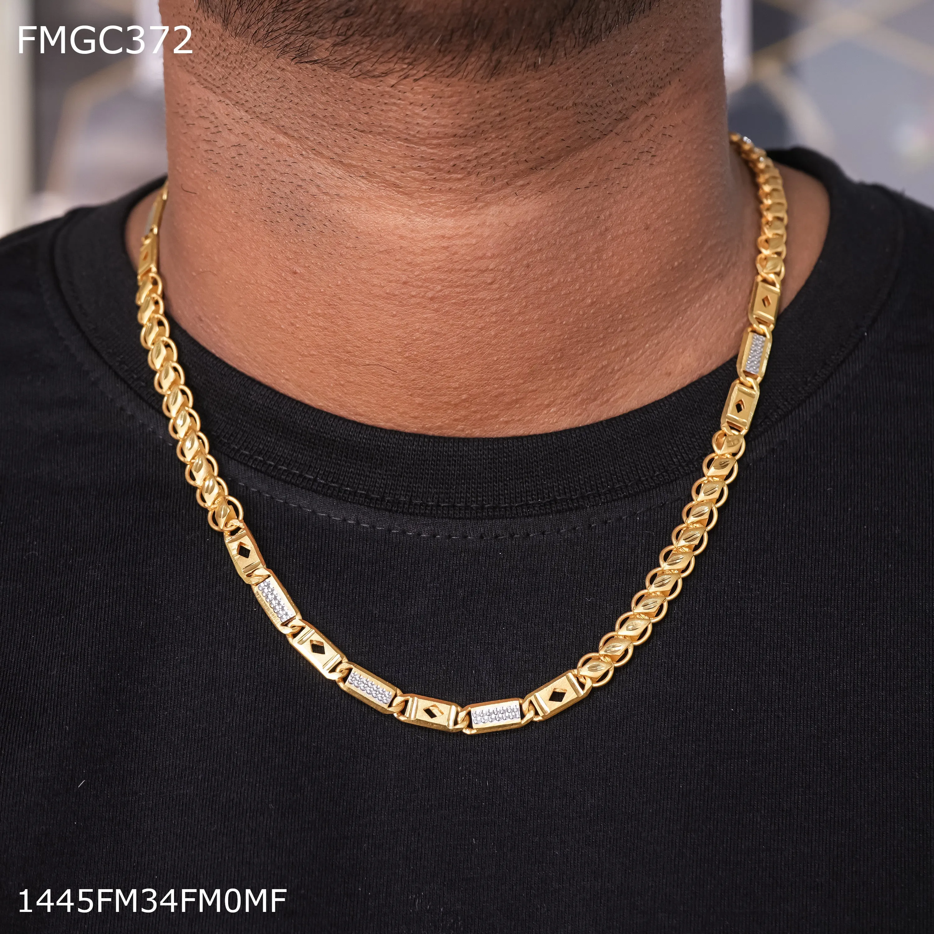 Freemen Diamond nawabi gold  plated Chain Design - FMGC372