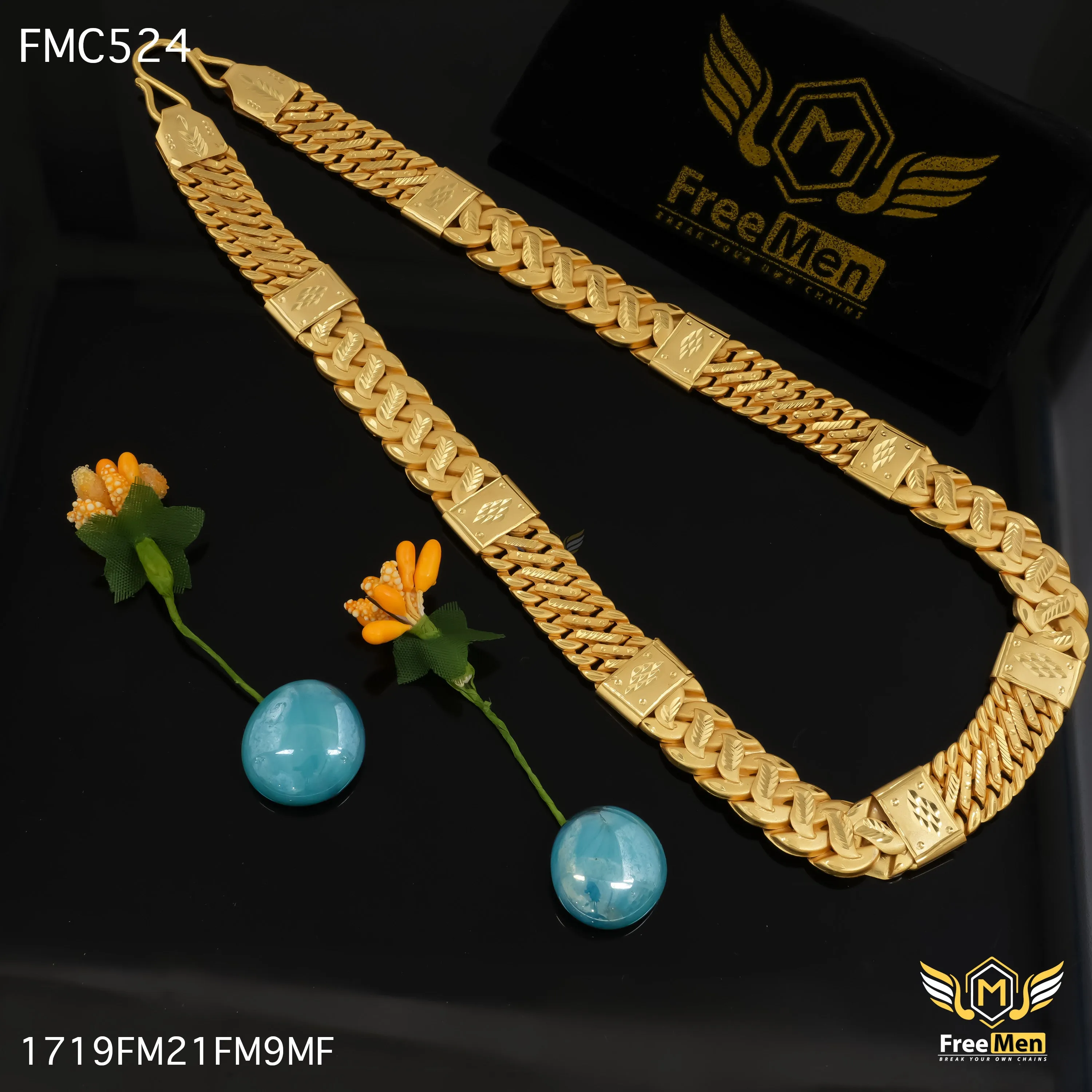 Freemen Elegant Singapore Lotus Design Chain for Man - FMC524
