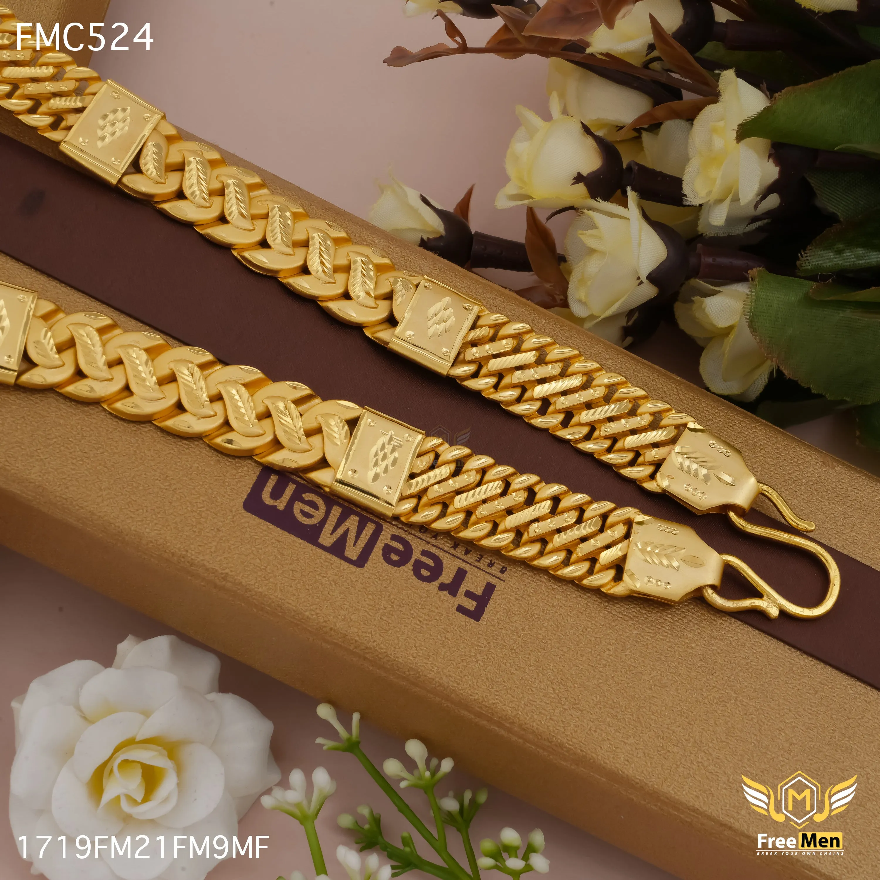 Freemen Elegant Singapore Lotus Design Chain for Man - FMC524