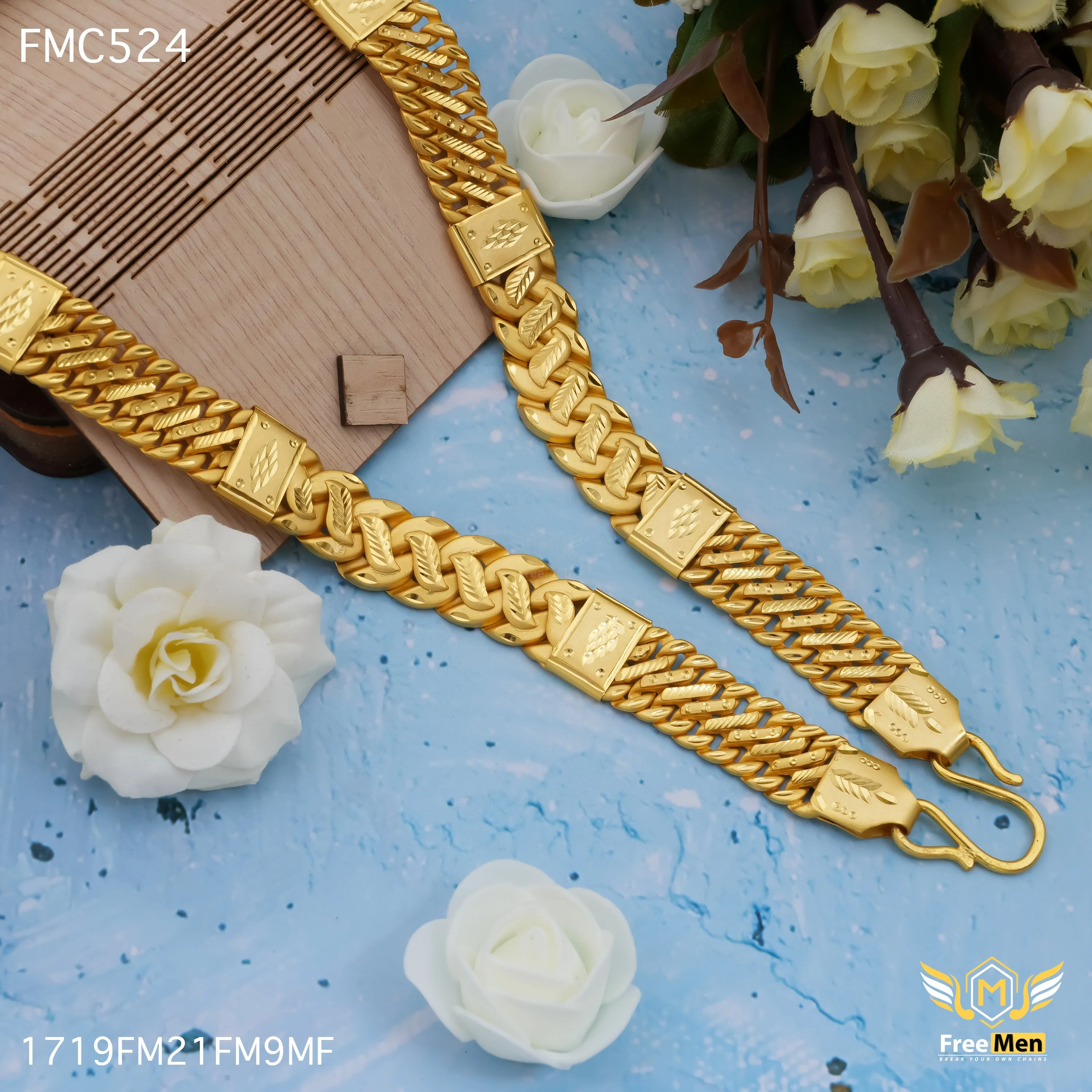 Freemen Elegant Singapore Lotus Design Chain for Man - FMC524